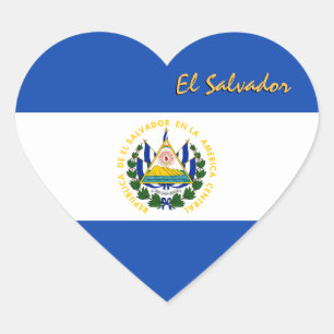 El Salvador Hjärtdekal, Patriotisk salvadoransk fl Hjärtformat Klistermärke