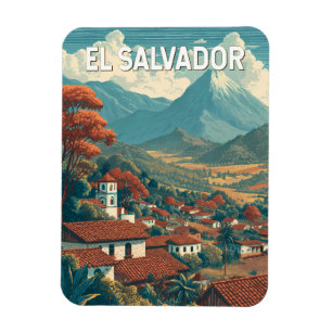 El Salvador Illustration Resa Konst Vintage Magnet