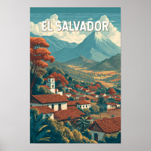 El Salvador Illustration Resa Konst Vintage Poster