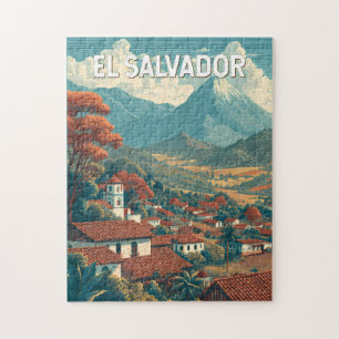 El Salvador Illustration Resa Konst Vintage Pussel