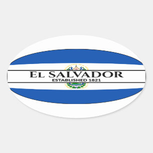 El Salvador inrättade 1821 Flagga Ovalt Klistermärke