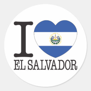El Salvador Kärlek v2 Runt Klistermärke
