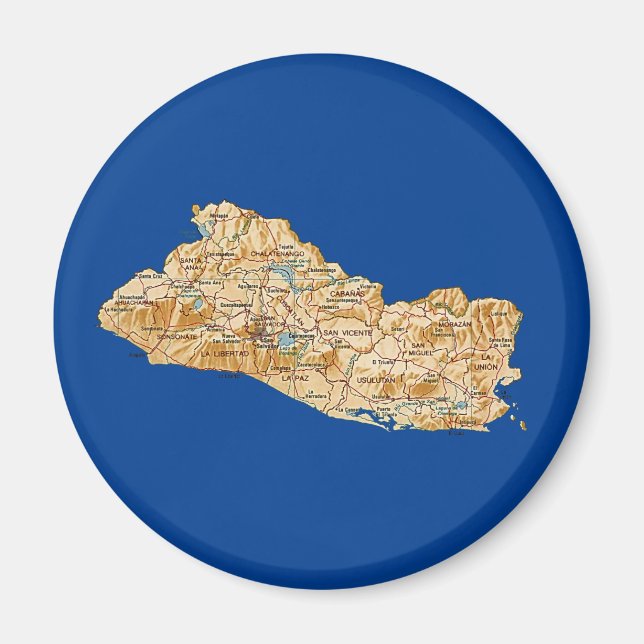 El Salvador Karta Magnet (Framsidan)