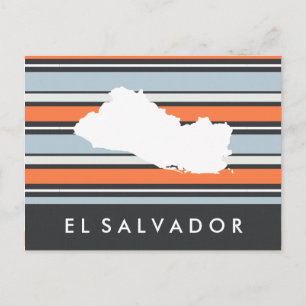 El Salvador Karta: Moderna Ränder Vykort