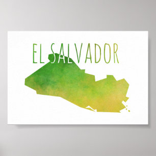 El Salvador Karta Poster