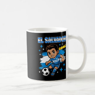 El Salvador Kid Mål Tecknad El Salvadoransk Flagga Kaffemugg
