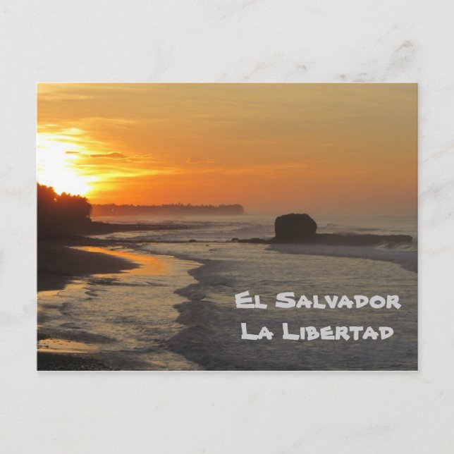 El Salvador, La Libertad, El Sunzal sunrise Vykort (Framsida)