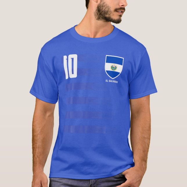El Salvador La Selecta Futtbool Soccer T Shirt (Framsida)
