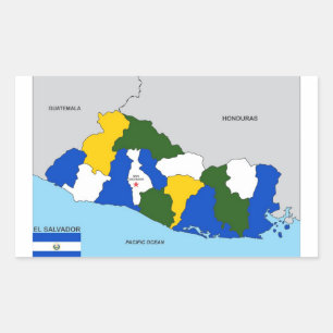 el salvador land politiska karta flagga rektangulärt klistermärke