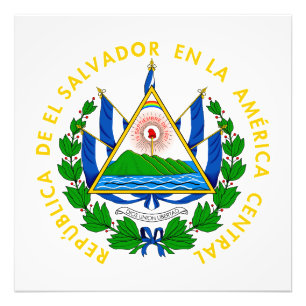 El Salvador lands coat vapen symbol emblem flagga Fototryck