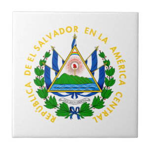 El Salvador lands coat vapen symbol emblem flagga Kakelplatta