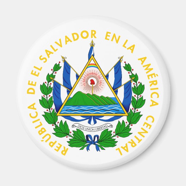 El Salvador landskapsvapen symbol emblem flagga Magnet (Framsidan)