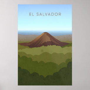 El Salvador Minimalistisk Resaaffisch Poster