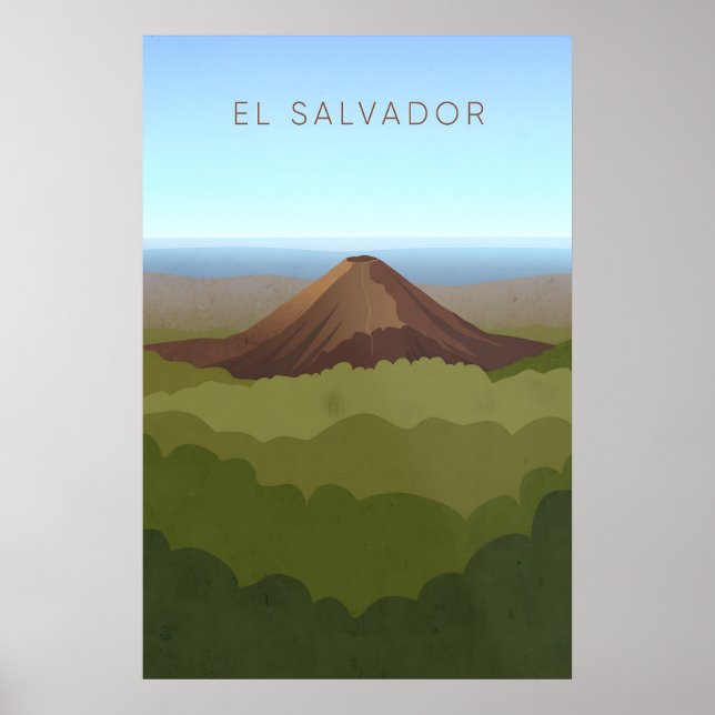 El Salvador Minimalistisk Resaaffisch Poster (Framsidan)