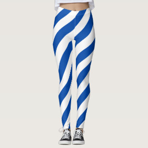 El Salvador National Flagga Färg Diagonal Stripe Leggings