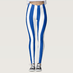 El Salvador National Flagga Färg Lodrät Stripe Leggings