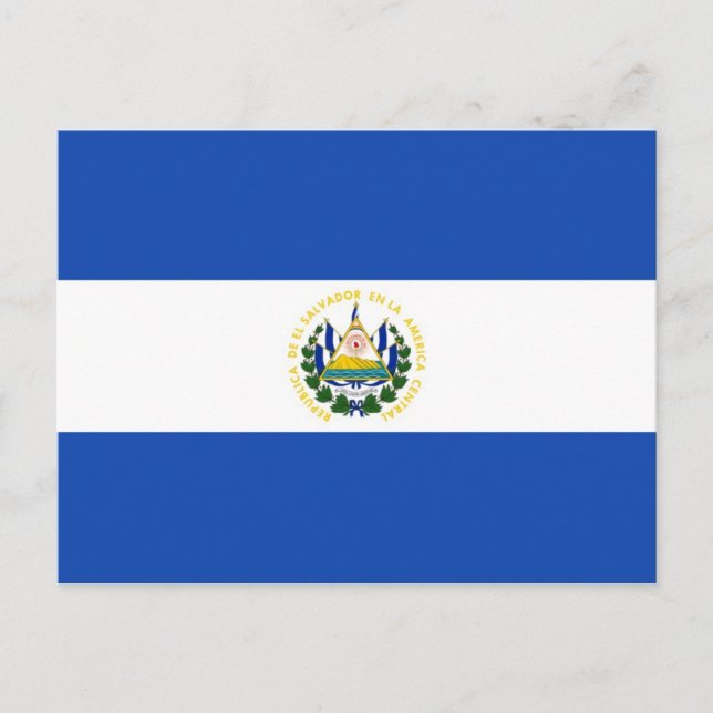 El Salvador National World Flagga Vykort (Framsida)