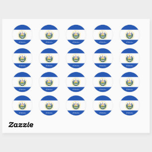 El Salvador och El Salvador flagga patrioter/sport Runt Klistermärke