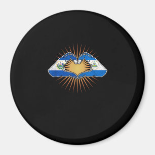 El Salvador och Nicaragua Heart Händer Magnet