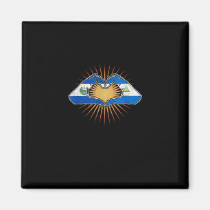 El Salvador och Nicaragua Heart Händer Magnet
