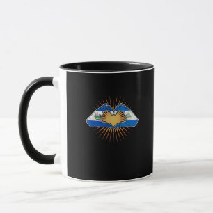 El Salvador och Nicaragua Heart Händer Mugg