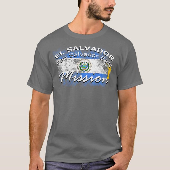 El Salvador Öster Mormon LDS Uppdrag Salvador San  T Shirt (Framsida)