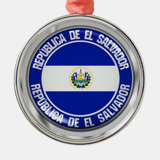 El Salvador Round Emblem Julgransprydnad Metall (Framsidan)