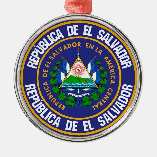 El Salvador Round Emblem Julgransprydnad Metall (Framsidan)