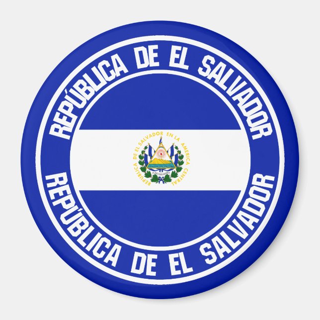 El Salvador Round Emblem Magnet (Framsidan)
