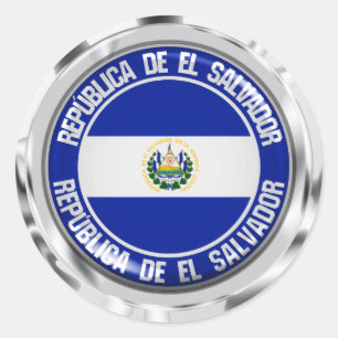 El Salvador Round Emblem Runt Klistermärke