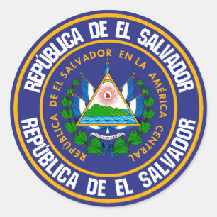 El Salvador Round Emblem Runt Klistermärke