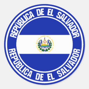 El Salvador rundaEmblem Runt Klistermärke