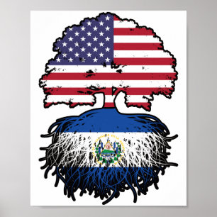 El Salvador saloran American Träd Roots Poster