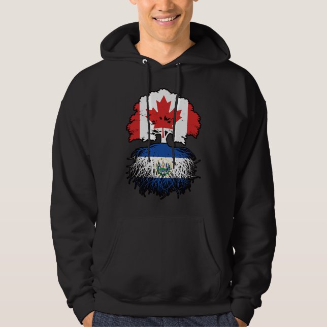 El Salvador Salvadoran Canadian Canada Träd Roots Hoodie (Framsida)
