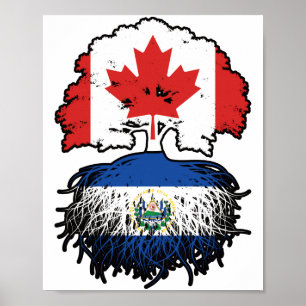 El Salvador Salvadoran Canadian Canada Träd Roots Poster