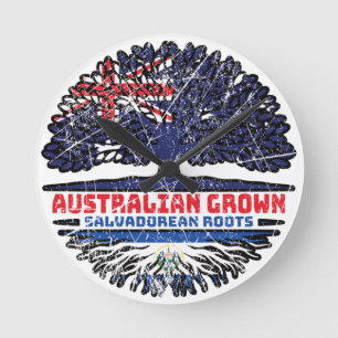 El Salvador Salvadorean Australian Flagga Rund Klocka