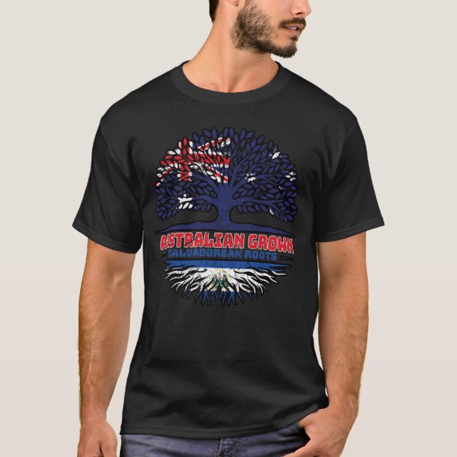 El Salvador Salvadorean Australian Flagga T Shirt (Framsida)