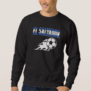 El Salvador Soccer Fläkt Salvador Salorean Flagga Lång Ärmad Tröja