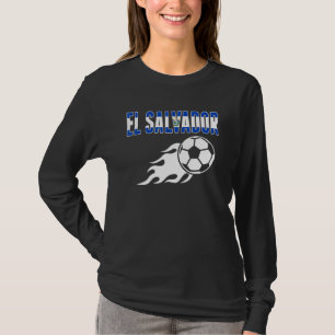 El Salvador Soccer Fläkt Salvador Salorean Flagga T Shirt