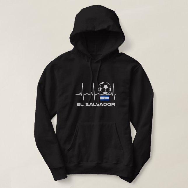 El Salvador Soccer Jersey - El Salvador Futbol Te Hoodie (Design framsida)