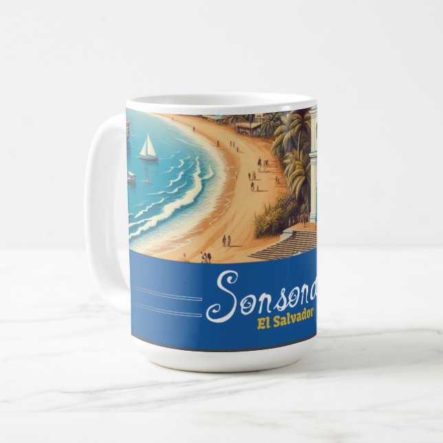 El Salvador | Sonsonate Travel Vintage Retro Kaffemugg (Framsida vänster)