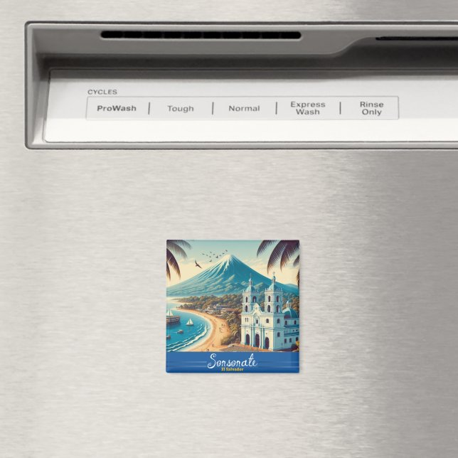 El Salvador | Sonsonate Travel Vintage Retro Magnet (In Situ (Dishwasher))