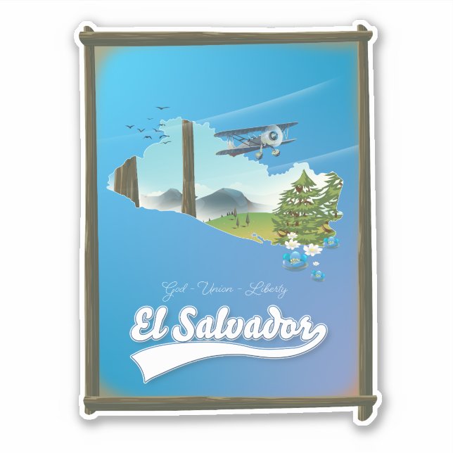 El Salvador Travel karta Klistermärken (Framsida)