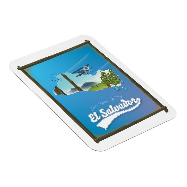 El Salvador Travel karta Magnet (Högersidan)