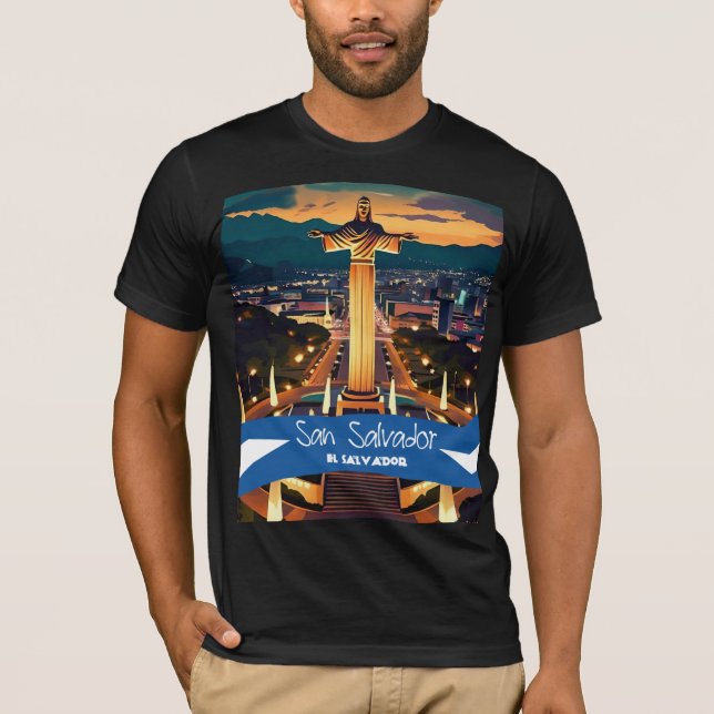 El Salvador Travel Vintage affisch San Salvador T Shirt (Framsida)