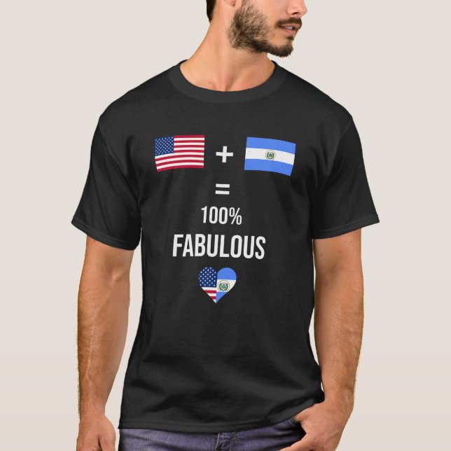 El Salvador USA Shirt Flaggor Halsaloran A T (Framsida)