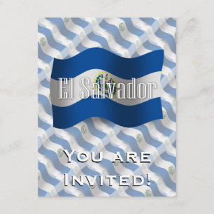 El Salvador Viftande Flagga Inbjudningar