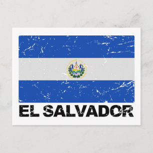 El Salvador Vintage Flagga Vykort
