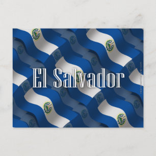 El Salvador Wave Flagga Vykort