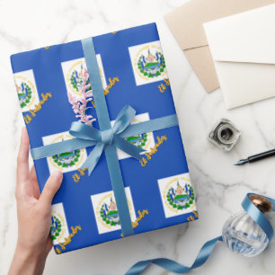 El Salvador Wrapping Papper, Salvador Flagga patri Presentpapper